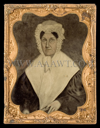 Folk Portrait of a Lady Wearing a Bonnet
Attributed to Erastus Salisbury Field (1805-1900)
Circa 1835, entire view